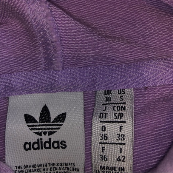 Purple Adidas Cropped Hoodie - Picture 2 of 3